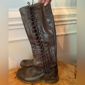 BED STU Burnley Women’s Tall Riding Lace-Up Boots sz 9